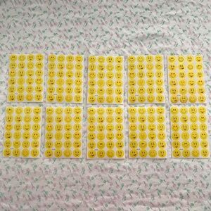 NEW 240 Pcs 10 Sheets Goofy Smiley Face Sticker Set